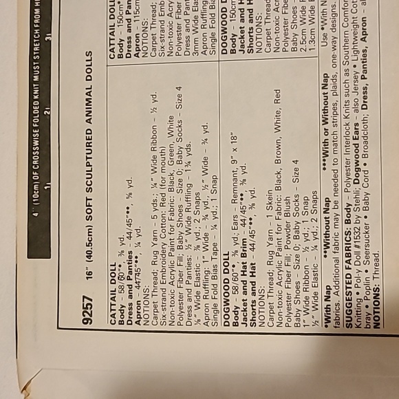 Blossom Babies McCalls Sewing Patterns 9258 9257 9581 Stuffed Toy - Picture 6 of 16